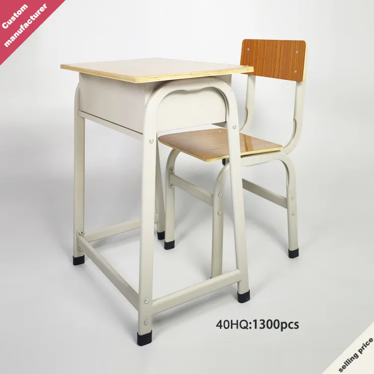 Conjunto de escritorio y silla para estudiantes, juego de mesa y silla de escuela primaria, muebles escolares baratos, venta al por mayor