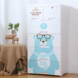 Fünf Schichten Mode Cartoon Bär Kunststoff Schubladen Lagers chrank mit Schloss - Product Image 6