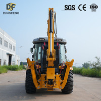 Excavadora de Ruedas Confiable con Retroexcavadora 4x4, Cargador Hidráulico, Cucharón de 1.3m, Motor Yuchai, Bomba Dingfeng, 50-75HP, Alto Momento de Carga, 2 en 1