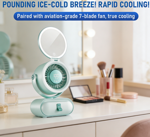 Nouveau <span class=keywords><strong>ventilateur</strong></span> de climatisation 2026 avec miroir de maquillage, rechargeable, <span class=keywords><strong>silencieux</strong></span>, <span class=keywords><strong>pour</strong></span> <span class=keywords><strong>chambre</strong></span>, dortoir, coiffeuse, bureau et maison - Product Image 5