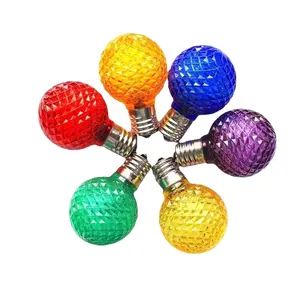 Lot de 25 ampoules de remplacement de Noël multicolores à facettes C9 LED G40 pour guirlandes lumineuses extérieures