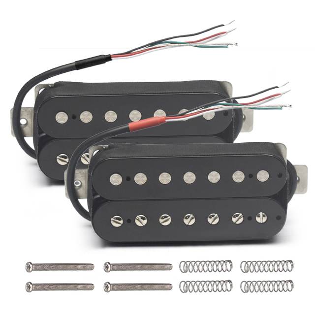 Alnico 5 7 String Electric Guitar Pickup N-8.8K/B-14.2K Humbucker Alnico V Pickup Coil Splitting Pickup Guitar Parts Black