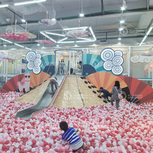 Équipement de terrain de jeux intérieur pour enfants, toboggan double en plastique, château gonflable coloré, centre de divertissement commercial - Product Image 4