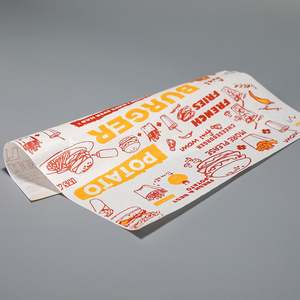 Lot de 200 feuilles de papier sulfurisé de 12 pouces, personnalisables avec logo, faible MOQ, pour paniers à sandwichs et pains, personnalisables - Product Image 1