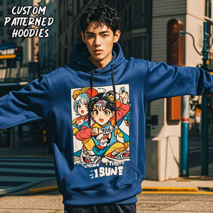 Custom High Quality Wholesale Heavyweight Oversized <b>Men</b> Hoodie Manufacture Heavy 100% Cotton 380gsm <b>Men's</b> Anime Hoodie - Product Image 3