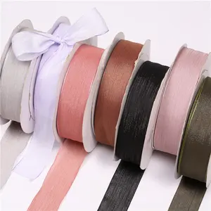 New fashion style organza ribbon for DIY Hair decoration mmaterials and gift packing bright silk stripes ribbon