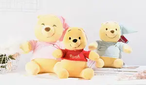 하이 퀄리티 노란색 테디 베어 박제 동물 장난감 Kawaii CareBear 위니와 Poon 발렌타인 선물 졸업 진정 인형