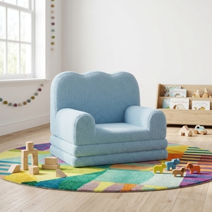 Factory Wholesale 2 in 1 Convertible Plush Soft Toddler <b>Sofa</b> Foldable Chair Kids Couch for <b>Play</b> Living Room Playroom Bedroom - Product Image 2