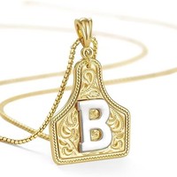 Kalung Liontin Huruf Awal 26 Model HipHop dengan Lapisan Emas PVD 18K, Rantai Logam yang Dapat Disesuaikan, Simbol Kristen, Liontin Alfabet Kustom untuk Pria