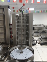 Machine professionnelle à shawarma et kebab commercial, 4 brûleurs, grill rotatif automatique, certifiée CE, électrique, facile à nettoyer