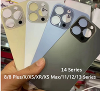 Grand boîtier arrière en verre pour iPhone 8 Plus X XS Max XR 11 12 14 Pro Mini SE Couvercle de porte arrière Boîtiers de téléphone portable