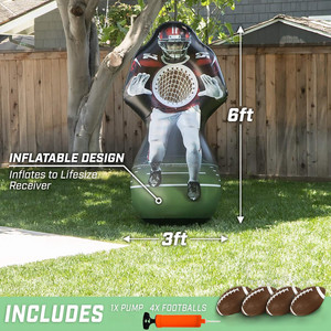 Inflable PVC Hombre Fútbol Desafío Receptor Touchdown Toss Juego Objetivo - Product Image 3