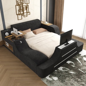 <span class=keywords><strong>Lit</strong></span> intelligent multifonctionnel moderne en tissu, taille Queen/<span class=keywords><strong>King</strong></span>, avec massage électrique, meubles de chambre à coucher, <span class=keywords><strong>lit</strong></span> réglable, meuble TV - Product Image 5