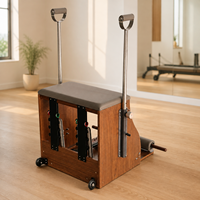 Chaise Wunda en noyer massif de qualité commerciale, chaise de Pilates professionnelle, équipement de studio, OEM ODM, chaise Wunda en noyer pour le fitness