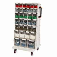 Armoire de rangement en plastique Powerway avec 68 tiroirs, compartiments de rangement, bacs inclinables portables, bacs basculants, bacs de rangement inclinables