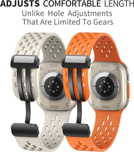 สายนาฬิกาข้อมือซิลิโคนแบบมีรูระบายอากาศสองสี Upro สำหรับ Apple Watch Series 10 9 Ultra 2 พร้อมหัวเข็มขัดแม่เหล็ก - Product Image 4