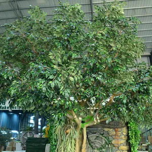 Artificial Oak Tree Indoor Artificial Ficus Tree Facux Banyan Tree Artificial Plants For Garden Outdoor Decorative