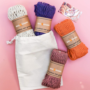 Sac fourre-tout en coton biologique écologique avec logo personnalisé sac en filet pliable pour les courses de fruits et légumes utilisation de cadeaux alimentaires - Product Image 6