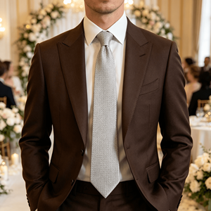 Cravates pour hommes, cravates classiques de qualité, 100% soie, cravates unies pour hommes - Product Image 4