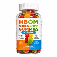 Gummies Super Aliments OEM 40+ Fruits et Légumes Suppléments à Base de Plantes 60 Gummies Nutrition Quotidienne Complément Alimentaire Complet Oursons Gommeux aux Fruits et Légumes