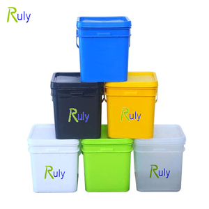 Secchi Quadrati da 5 Galloni con Impugnatura in Plastica, Secchio Quadrato in Plastica <span class=keywords><strong>Verde</strong></span> per Alimenti da 20 Litri con Coperchio, Vendita all'Ingrosso - Product Image 1