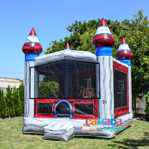 Château gonflable populaire 13x13 pieds en marbre coloré, bannière, protection UV, ignifuge, installation facile pour les fêtes d'enfants - Product Image 6