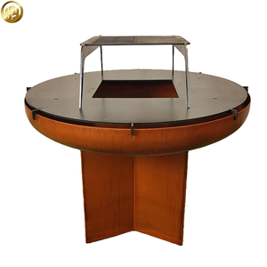 Braséro Bol à Feu BBQ en Acier Corten Cuisine d'Extérieur Foyer de Patio pour Jardin Camping Combustible Bois et Charbon Occasion de Fête - Product Image 1