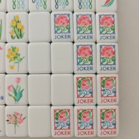 Nouvelle Offre Exceptionnelle : Élégantes Tuiles de Mahjong Américain OMHJGO-spring Garden en Acrylique (160 pièces) à Dos Rouge pour Cadeau de Luxe et Jeu de Société