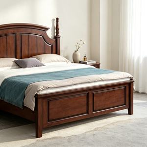 New Arrival Vertical Slat Solid Wood <b>Bed</b> <b>Frame</b> with Turned Spindle Posts for Classic Bedroom - Product Image 4