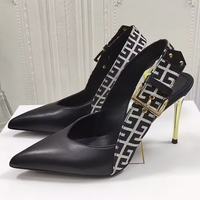 Escarpins pour Femmes en Gros, Meilleure Qualité, à Bride Arrière Ajustable, Bout Pointu, Talons Hauts Fins, Chaussures de Mariée en PU pour Femmes