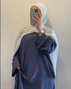 Designer de moda abaya muçulmano com chapéu, vestido islâmico para mulheres africanas de Dubai, melhor qualidade e luxo personalizado, 2024.