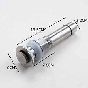 Desagüe de fregadero de acero inoxidable de 18.5 cm, cilíndrico, con conexión roscada para grifo de lavabo - Product Image 1