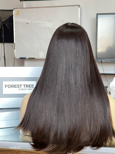 Envío listo 23 pulgadas #4 Peluca de pelo virgen eslavo ruso 100% capa súper ligera recta Natural transparente para encaje Natural - Product Image 5