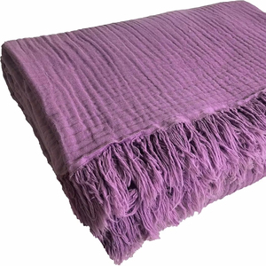 100% <span class=keywords><strong>coton</strong></span> biologique respirant doux confortable léger été <span class=keywords><strong>gaze</strong></span> couverture main-plante teint mousseline jeter couverture pour canapé - Product Image 1