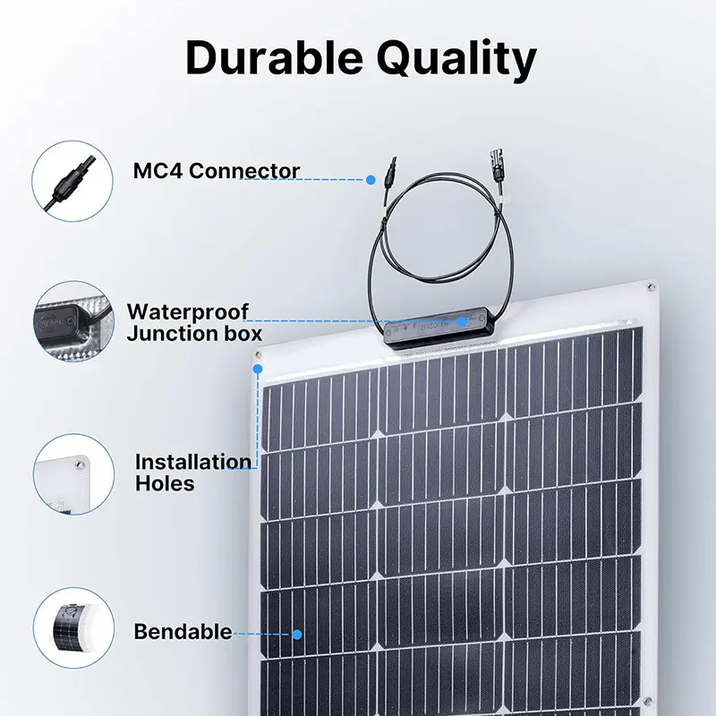 Best price solar panel ETFE Solar Panel pv 100W 120W 250W 300W Mono High Efficiency Flexible Solar Panel For Boats Roof