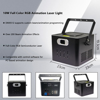 Línea de escaneo de haz RGB de alta potencia de 10W DMX512 Control ILDA animación de dibujos animados DJ anillo Led luz láser de boda para concierto de fiesta de discoteca