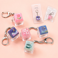 Personalized Keyboard Key Keychain Transparent Acrylic Base Color Keycaps Wholesale Promotional Event Souvenir Gift