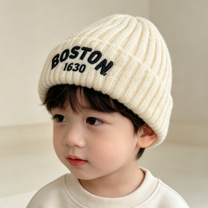 Gorro de punto suave unisex para bebé, gorro cálido de invierno a prueba de viento de estilo coreano, adecuado para niños pequeños y niñas, uso diario al aire libre - Product Image 1