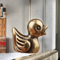 Sculpture de canard en laiton très vendue, figurines d'animaux mignonnes, artisanat de bureau