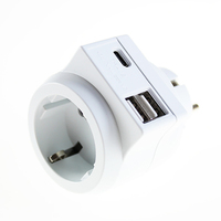 Adaptador de enchufe de viaje Enchufe de enchufe eléctrico Multifuncional Doble USB y enchufe de extensión tipo C