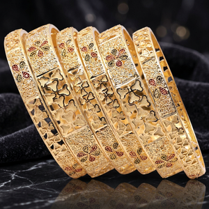 Wholesale Traditional Orthodox Style 14K 18K 24K Gold Plated <b>Bangles</b> <b>Set</b> Luxury Trendy Fashion <b>Bangles</b> Brass Gold Filled - Product Image 5