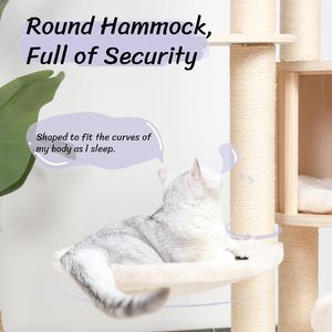 Solid Wood <strong>cat</strong> <strong>Climbing</strong> <strong>Frame</strong> Modern Luxury <strong>cat</strong> Tree Tower with <strong>cat</strong> Apartment Hammocks and Canopies for Easy Assembly Cleaning - Product Image 3