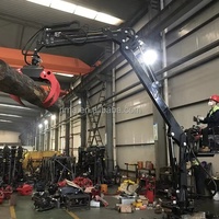 Grue à bois hydraulique, machine à grappin forestier |   Équipement de chargement de bois lourd, remorque à bois à essence facile à utiliser pour tracteur