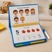 Livre d'activités Montessori réutilisable pour les enfants d'âge préscolaire, alphabet, chiffres, animaux, dessin, écriture, jouet éducatif