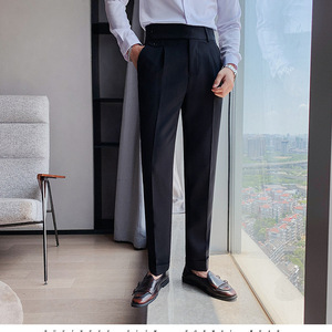 <span class=keywords><strong>Pantalon</strong></span> de <span class=keywords><strong>Costume</strong></span> pour Hommes Coupe Droite Anti-Plis Affaires Coupe Ajustée Jambe Étroite - Product Image 3