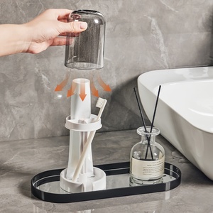 Nouvel ensemble de rangement pour brosses à dents avec gobelet de lavage et support en plastique pour salle de bain - Product Image 1