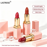 Vente en gros de 12 teintes de rouge à lèvres crème, nude, lisse, hydratant, mat, rouge à lèvres rose doré pour femmes, maquillage des lèvres