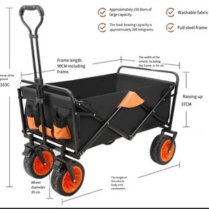 <span class=keywords><strong>Voiture</strong></span> de camp de pique-nique portable pliante multifonctionnelle avec poignée rétractable et quatre roues pour chariot de camping extérieur en gros - Product Image 5