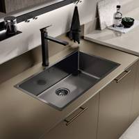 Kabinet Pulau Dapur Modern Stainless Steel Mewah Custom 100+ Kasus Global Lampu Sensor Pintar untuk Rekayasa Apartemen