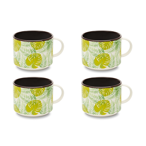 Set di 4 Tazze in Ceramica Jumbo Excelsa 50 Cl, Design Fogliame Multicolore in Porcellana - Product Image 2